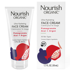 Nourish Organic Face Cream with pomegranate, acai and argan for hydrating glow
