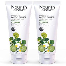 Nourish Organic Watercress Cucumber Face Wash bottle, gentle hydrating cleanse
