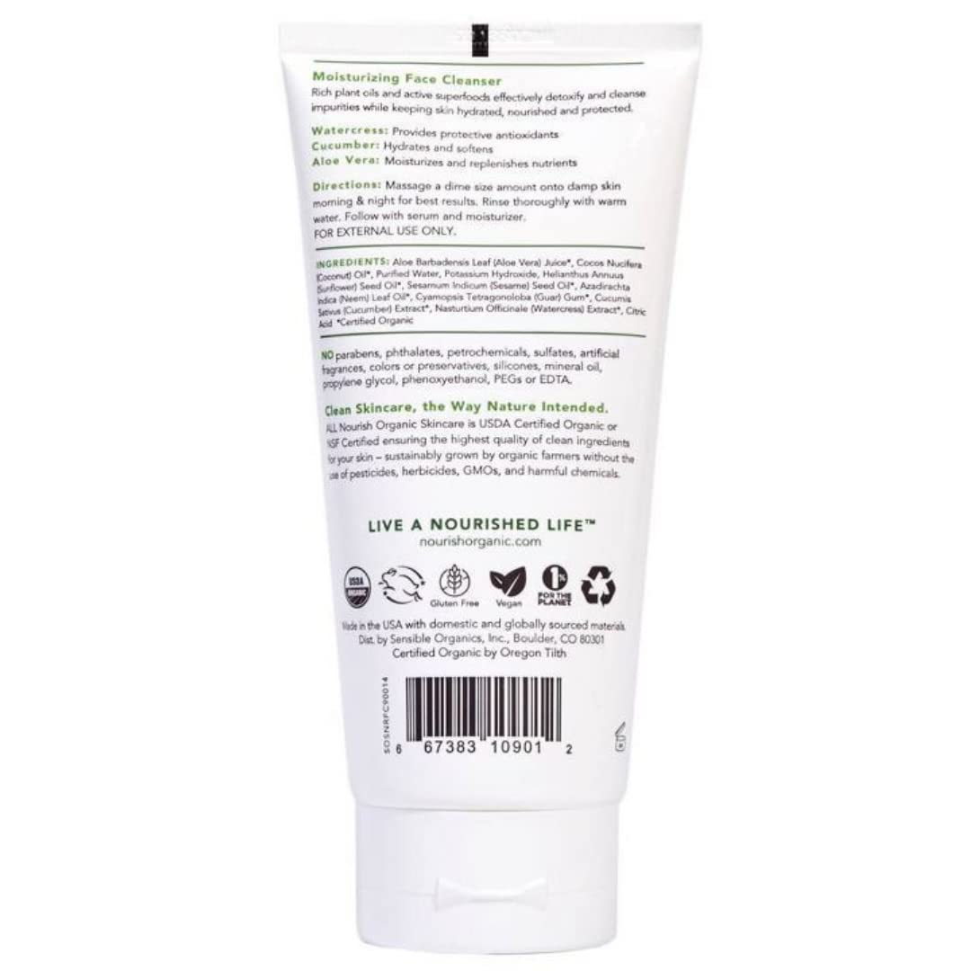 Nourish Organic Watercress Cucumber Face Wash foam for a light, refreshing cleanse