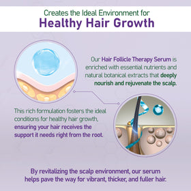 Close-up of scalp applying NouriTress serum for easy massaging.