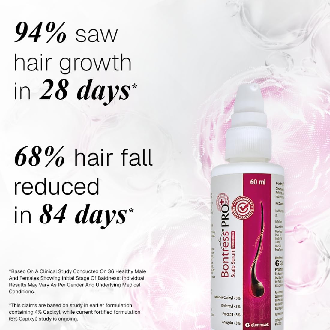 Nova Bloom Bontress PRO+ packaging closeup shows the peptide blend branding.