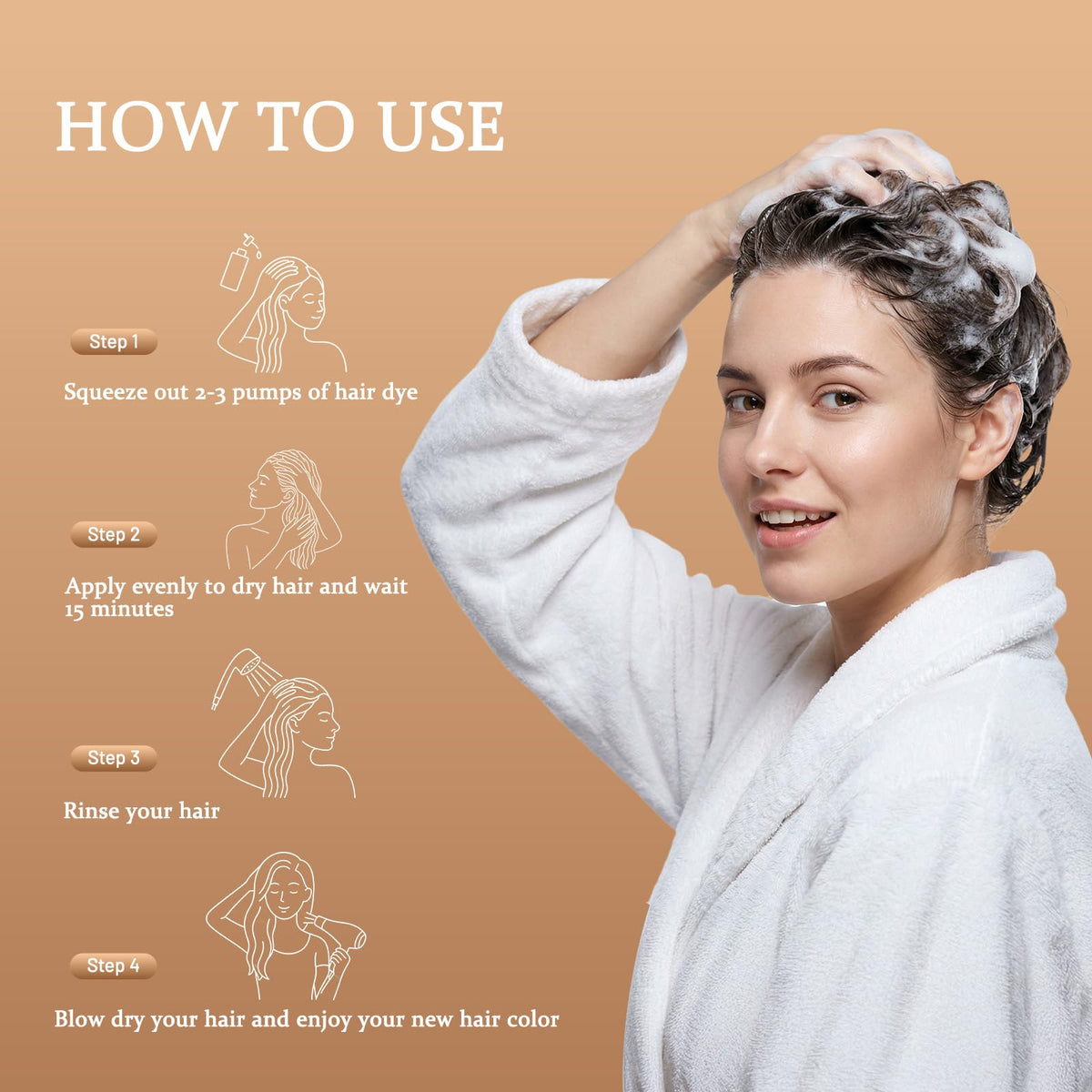 NOVA DYE color-shine after rinse for salon-like finish.