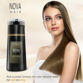 Nova Hair Dye Shampoo 3 in 1 gloves prepared for a mess-free application.