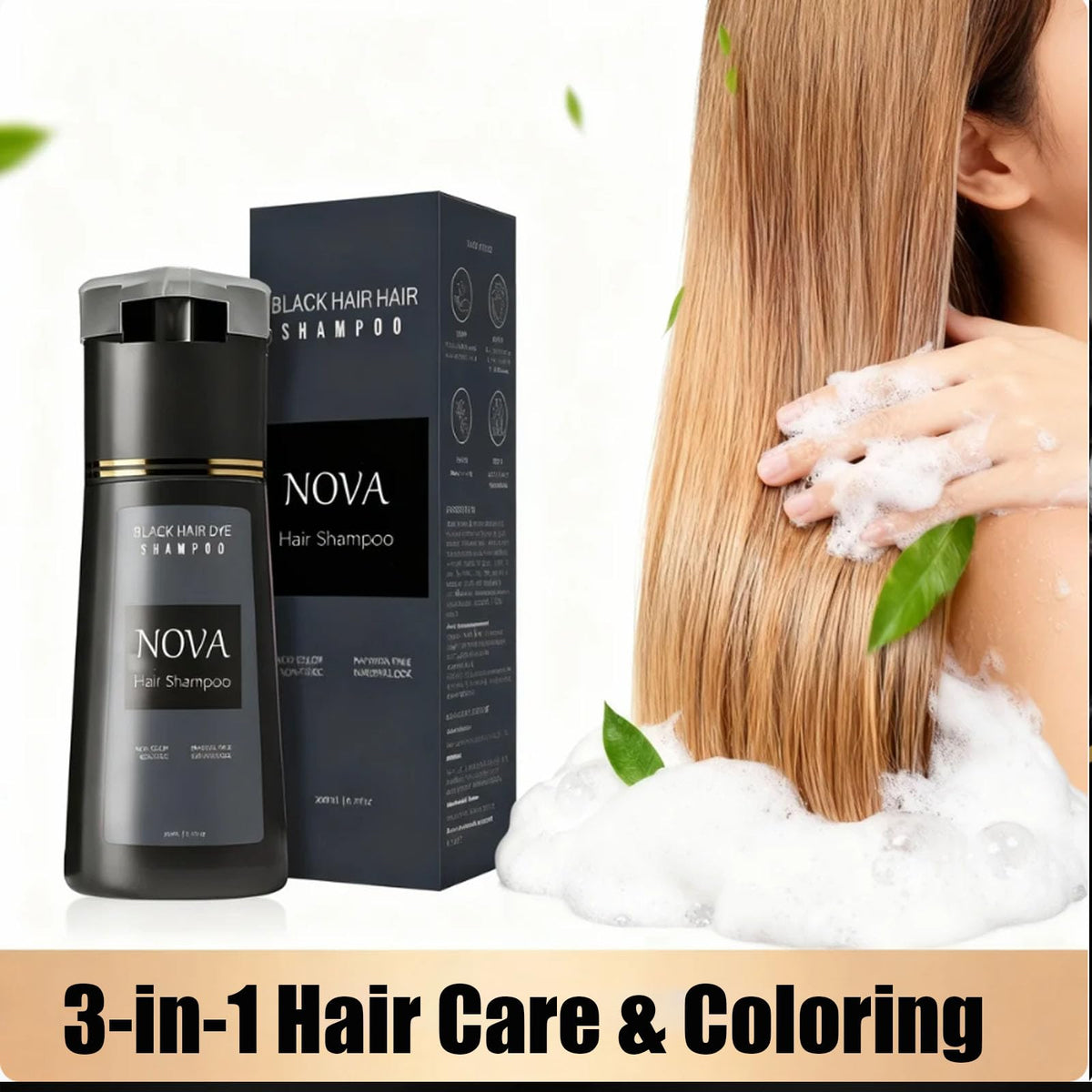 Nova hair shampoo at-home application with no bowls or brushes needed