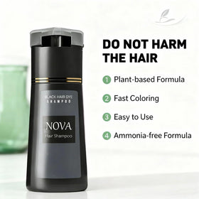 Nova hair shampoo color options swatches including Black and Browns and Red