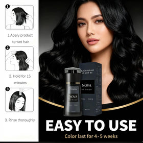 Nova hair shampoo suitable for all hair types delivering even color depth
