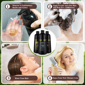 Nova Shampoo 3in1 bottle highlights shampoo, conditioner, and color at home