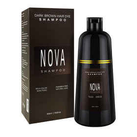Nova Shampoo bottle pour for easy at-home gray coverage