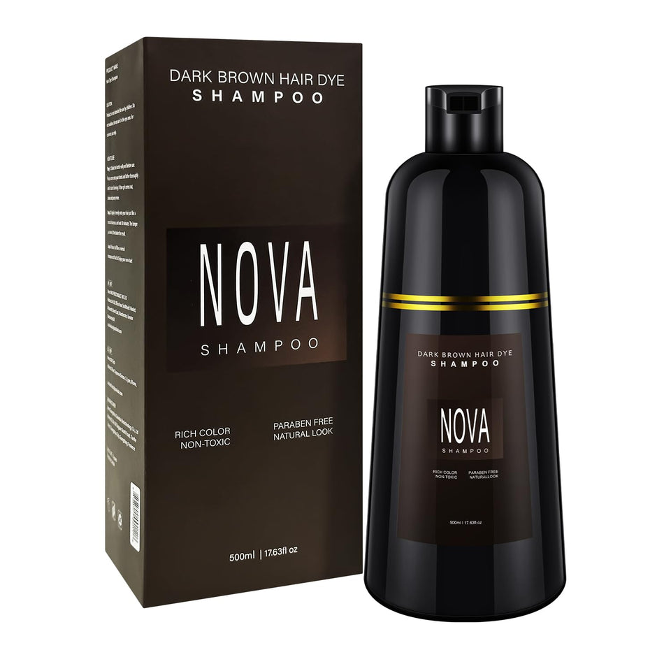 Nova Shampoo bottle pour for easy at-home gray coverage