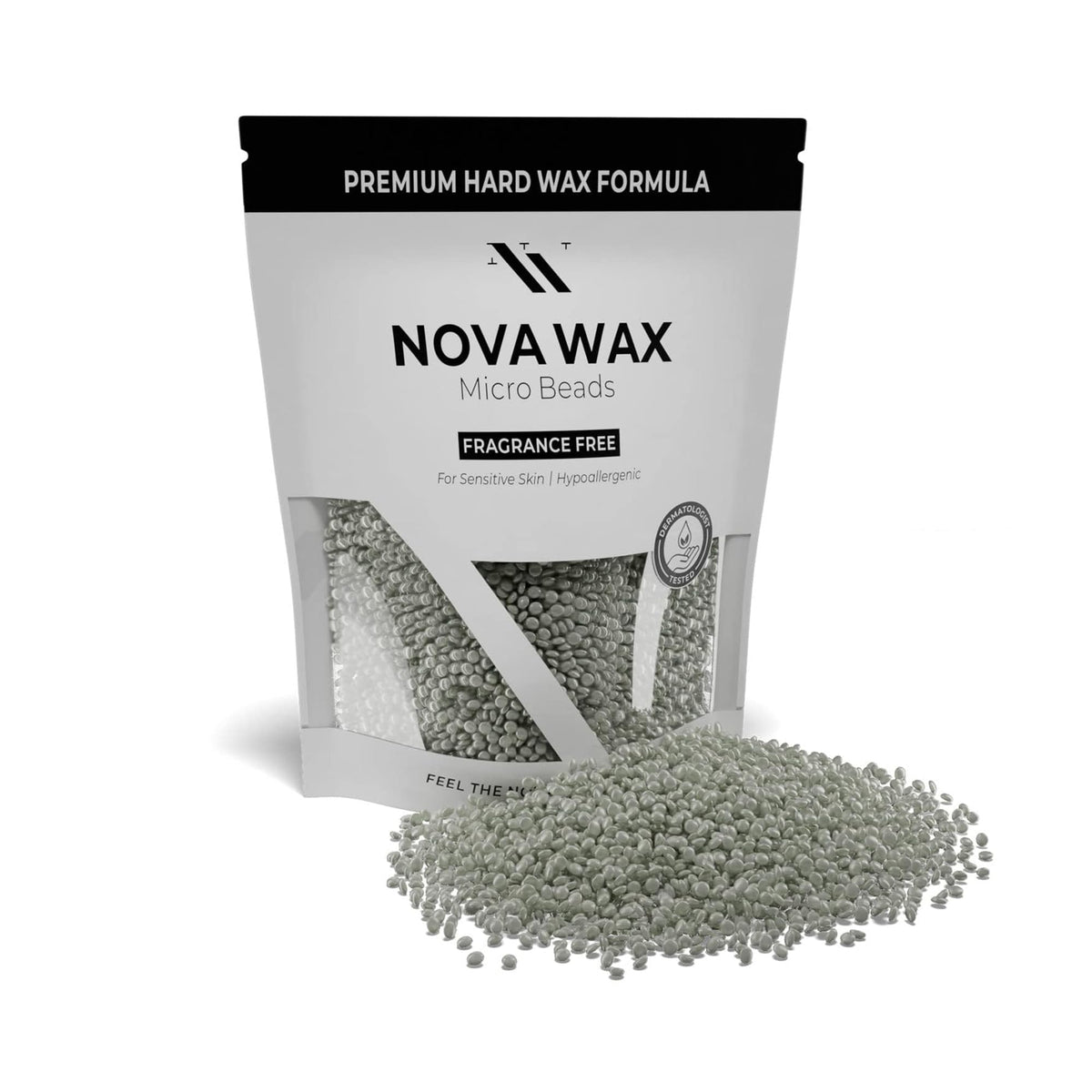 Nova Wax 1000g hard wax beads closeup for salon-grade waxing
