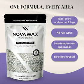 Close-up of Nova Wax beads texture showing smooth melt for controlled application