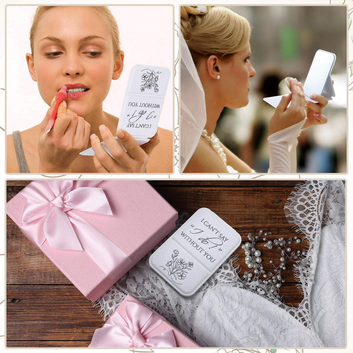 Novabright travel-friendly mirrors shown for wedding day prep