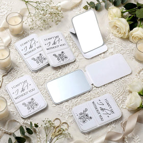 Novabright white leather mirrors for elegant bridal party use