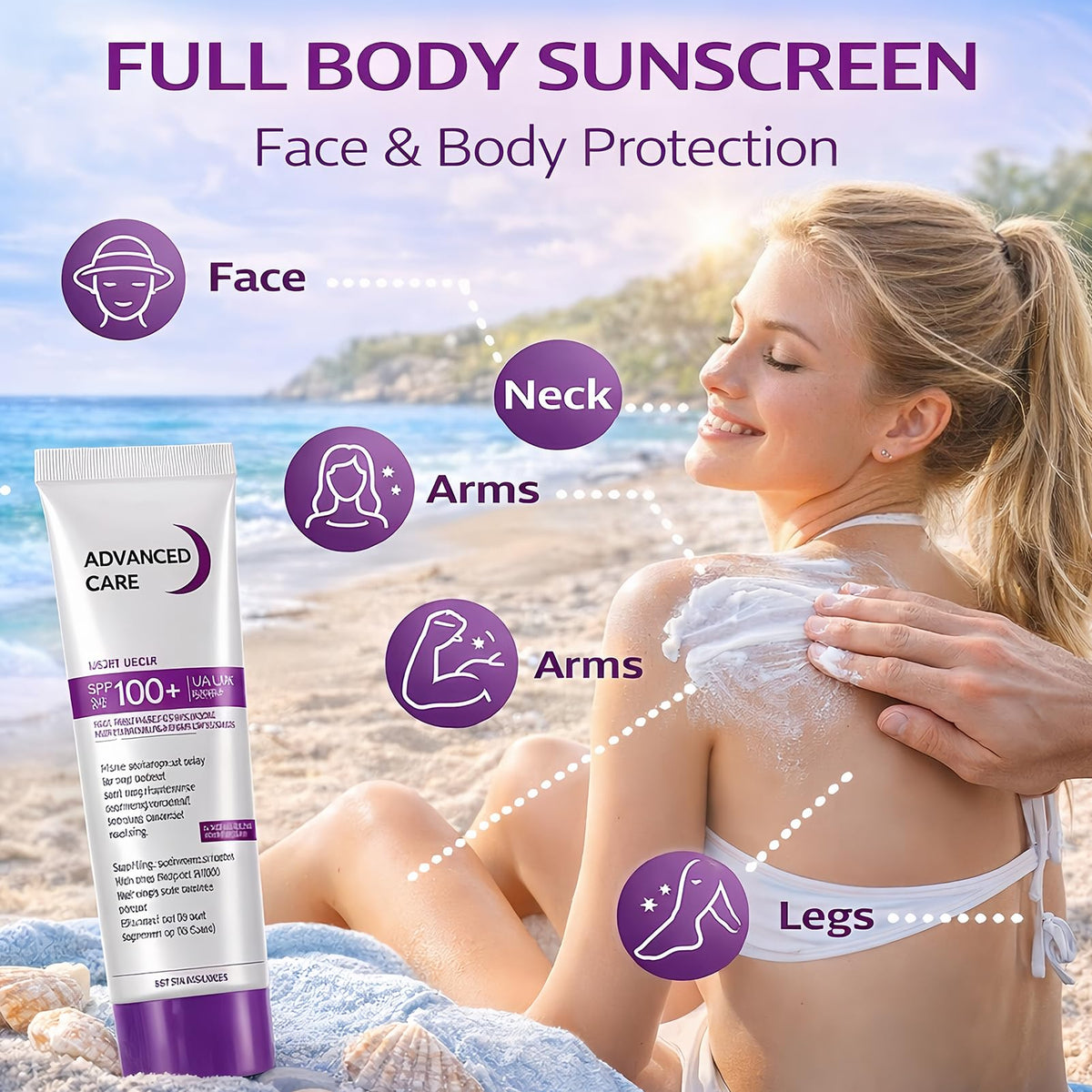 NovaCharm SPF100 texture close-up shows smooth, soothing cream