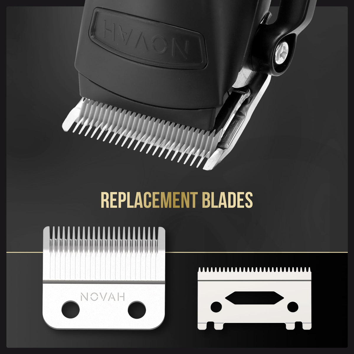 NOVAH detachable blade cleaning demonstrates quick maintenance between grooming sessions