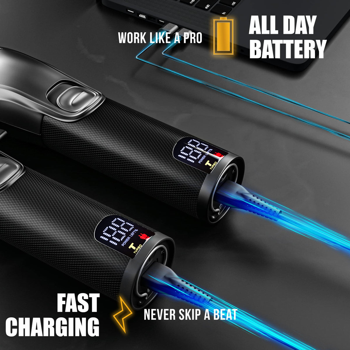 Novah Grooming fast-charging feature reduces downtime between sessions.