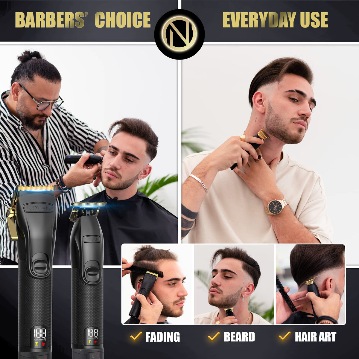Novah Grooming metal unibody design for premium feel and durability.