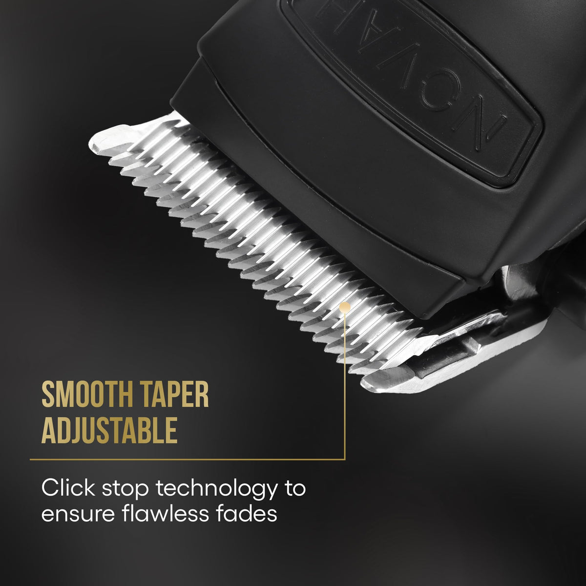 NOVAH stainless steel blade close-up emphasizes hardness and sharp edge