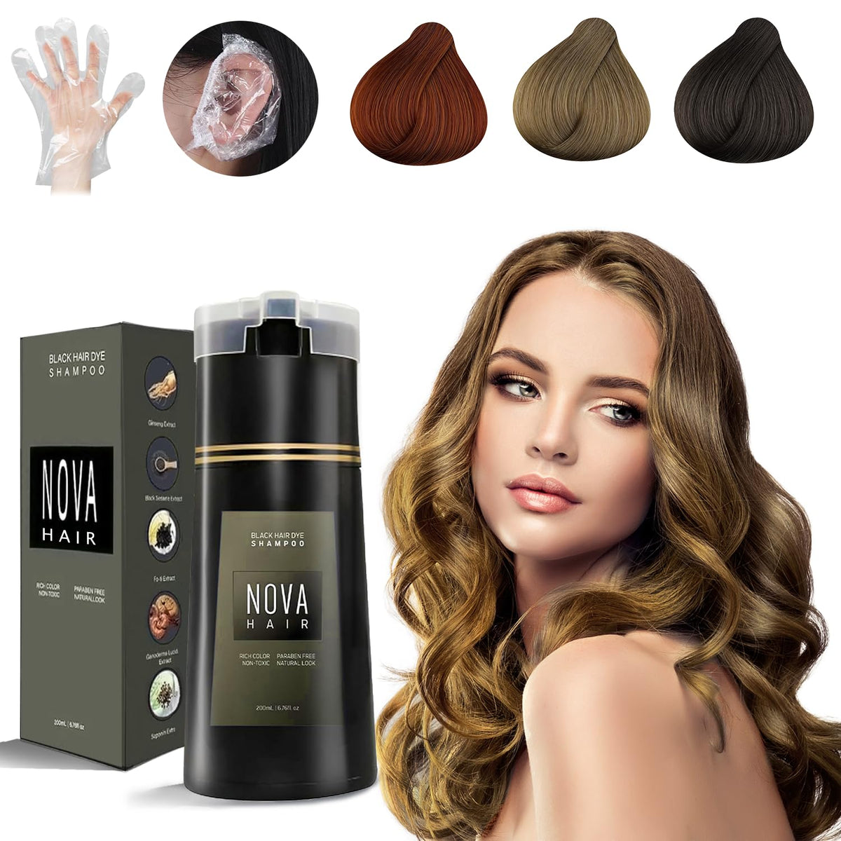 Nova Hair Dye Shampoo 3 in 1 packaging enables at-home color care