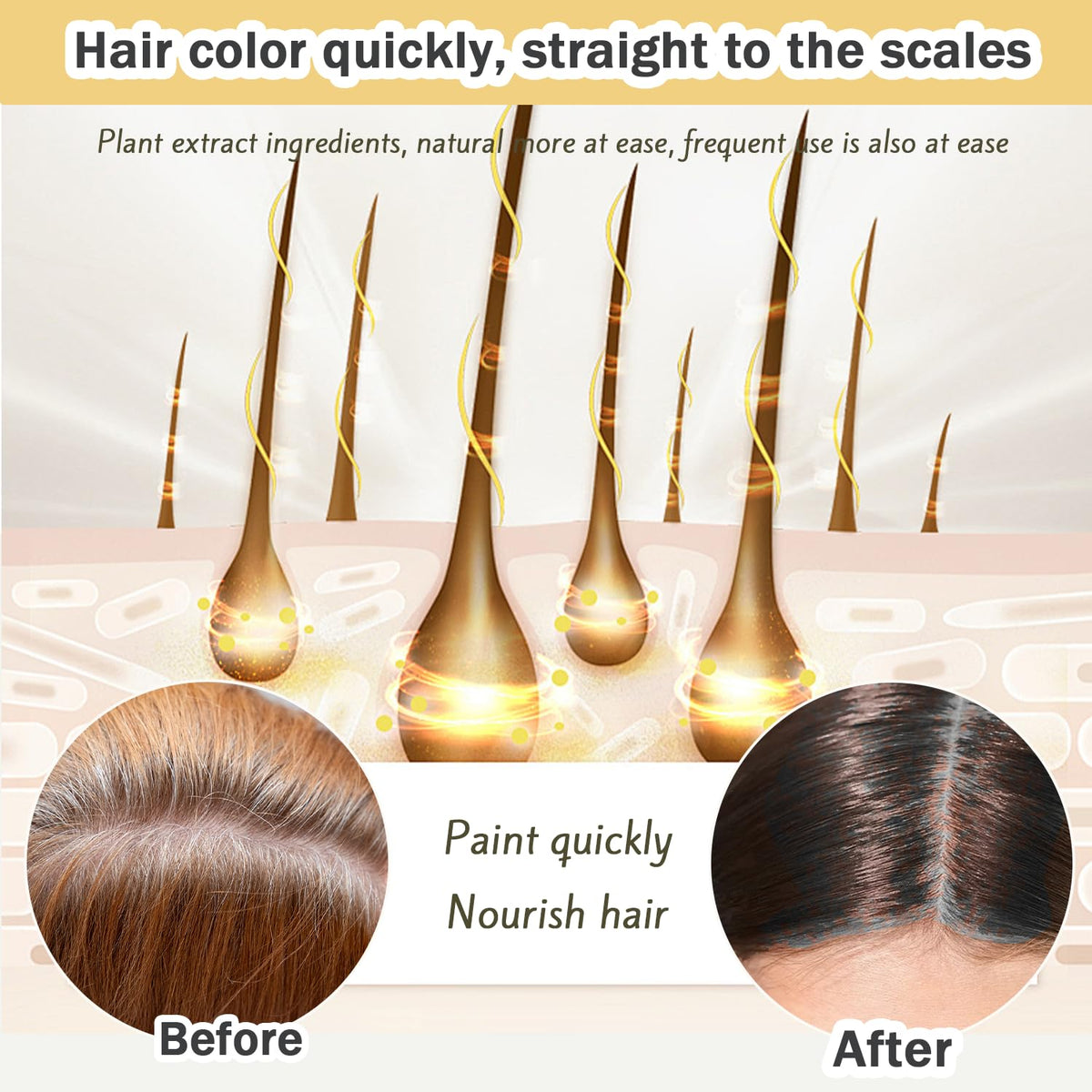 Nova Hair Dye Shampoo 3 in 1 lather for easy shampoo-like application