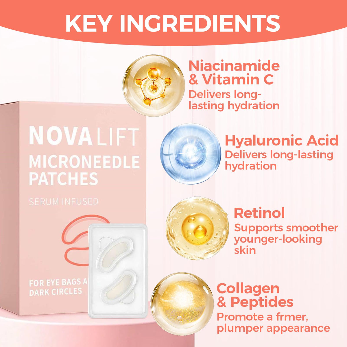 NOVALIFT Eye Patches provide targeted under-eye care for busy mornings.