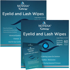 NOVEHA eyelid wipes front-pack image, convenient two-pack for on-the-go relief.