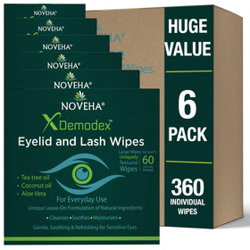 NOVEHA box of 60 wipes for on-the-go eye cleansing.