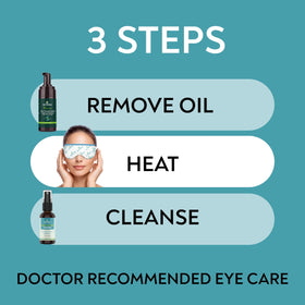 NOVEHA Demodex Eyelid Cleanser Foam three-pack packaging on a shelf.