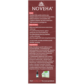 NOVEHA dermatologist-recommended daily eyelid cleanser.