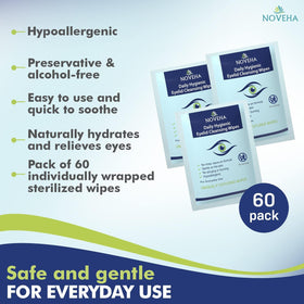 NOVEHA makeup removal capability for gentle cleansing around eyes.