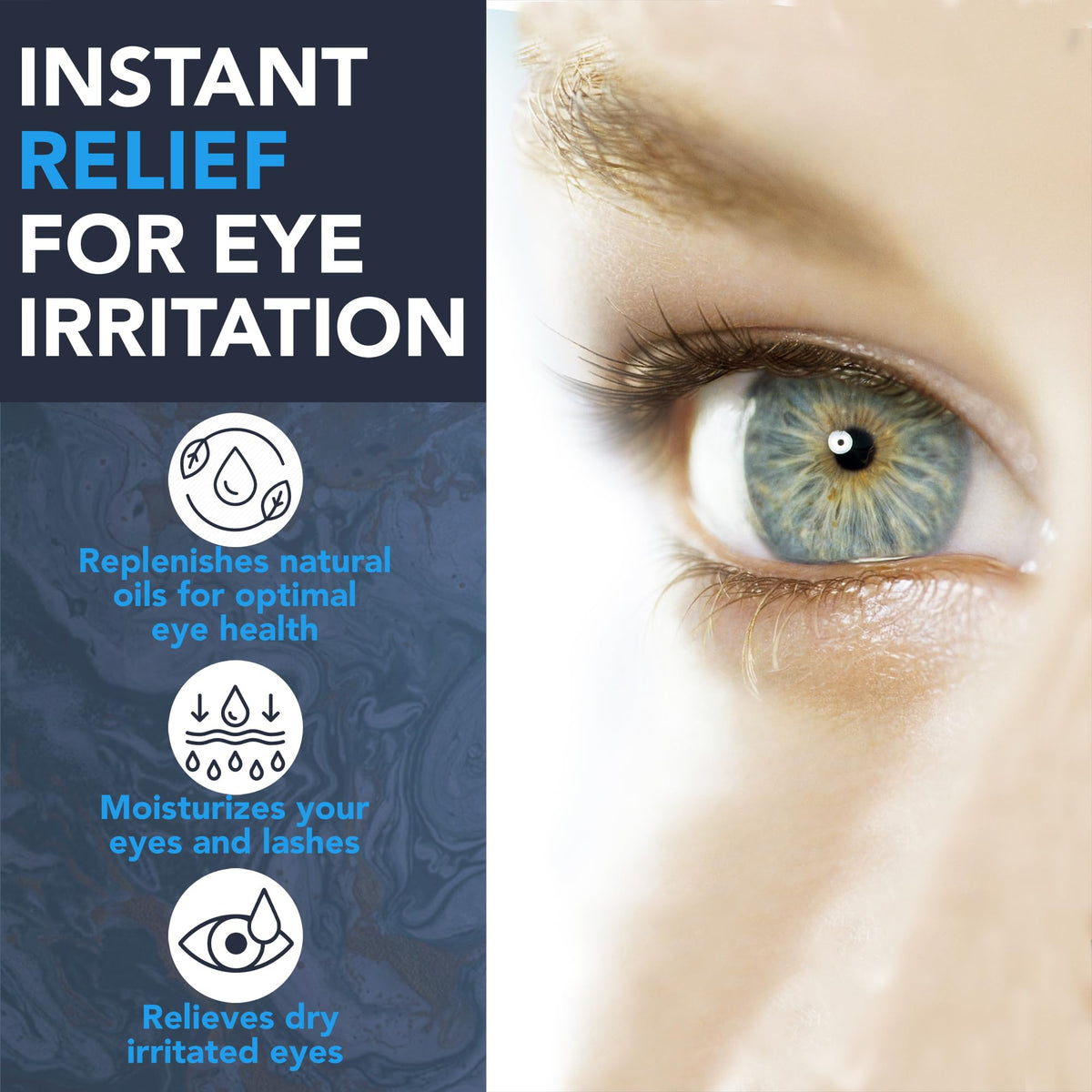 NOVEHA pre-moistened eye cleansing pad with gentle, alcohol-free care for sensitive lids.