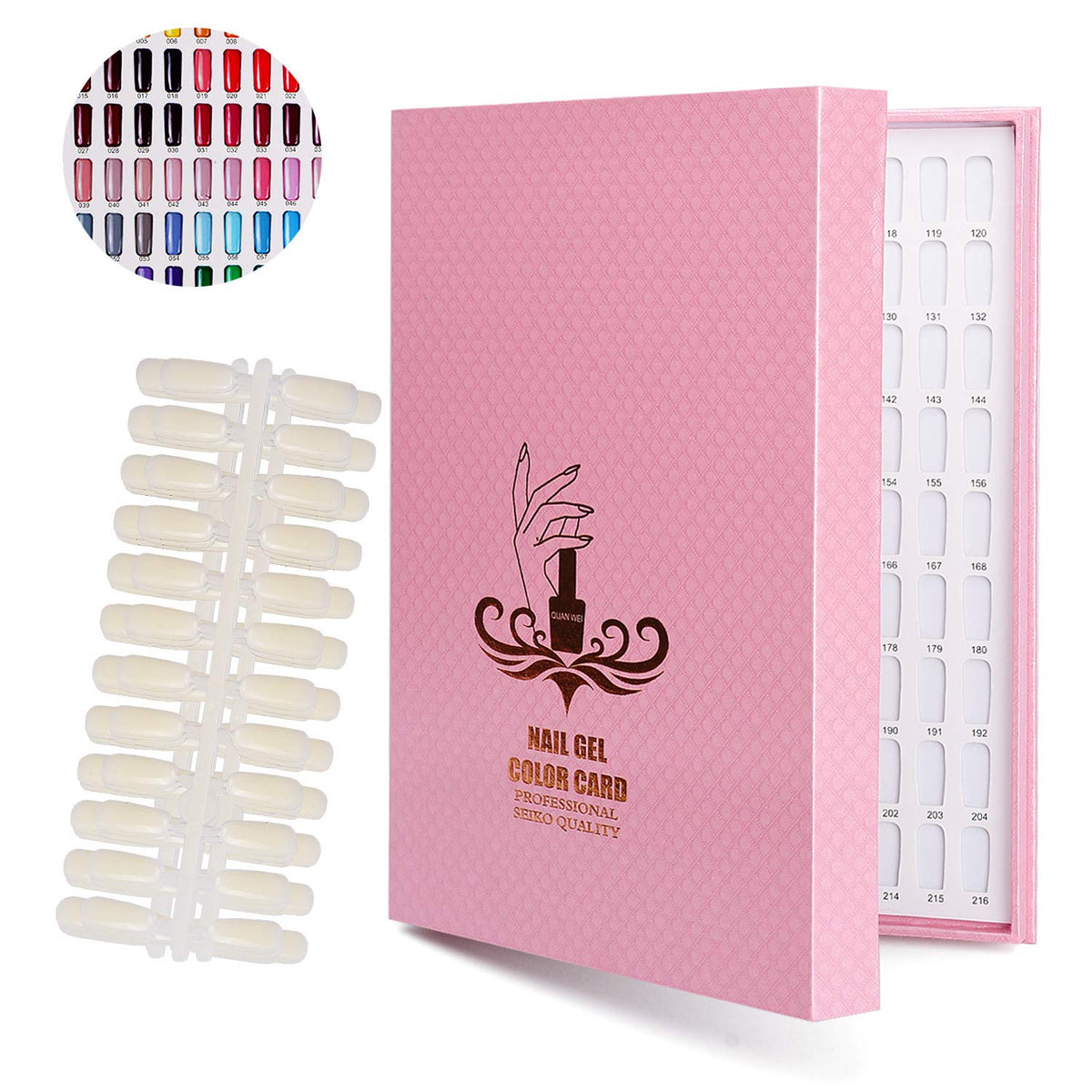 Noverlife 216 nail colors chart display cover shows vibrant swatches for quick color selection