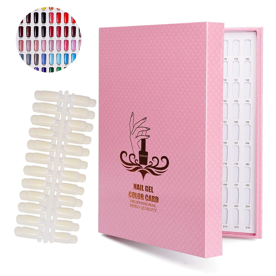 Noverlife 216 nail colors chart display cover shows vibrant swatches for quick color selection