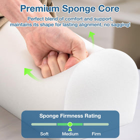 Noverlife blue bolster side view supports legs and back during sessions