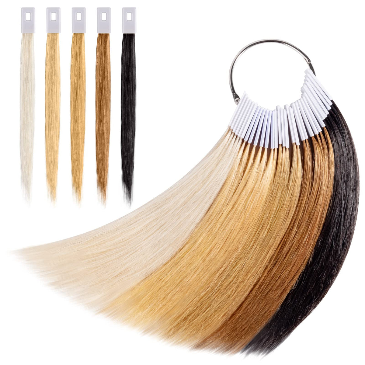 Noverlife 30-piece pure human hair swatches pack for salon color testing