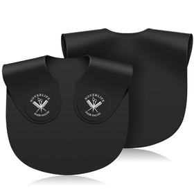 Noverlife black hair cutting collar front view shows a comfortable neck seal for clean, precise cuts