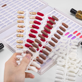 Noverlife flat-back nail tips display ensures easy adhesion with common glues.