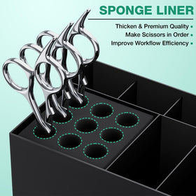 Noverlife hair salon scissor holder box compartments demonstrate dedicated spaces for tools.