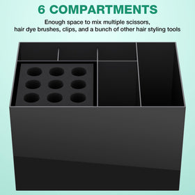 Noverlife hair salon scissor holder box top view highlights multiple tool slots.