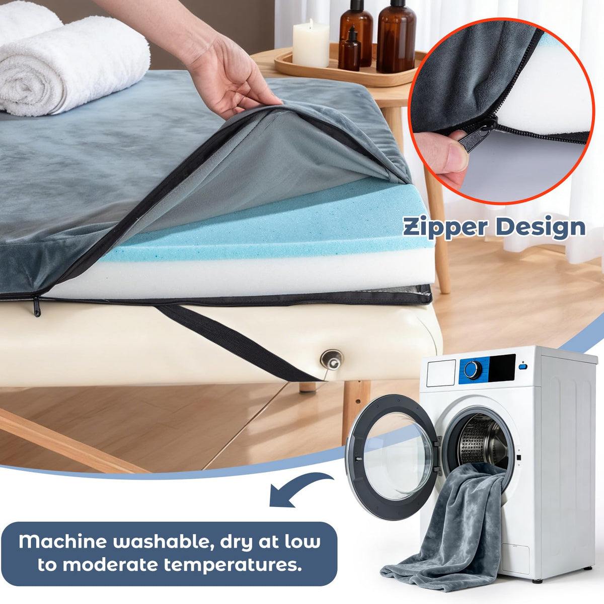 Removable cover by Noverlife enables quick, hygienic cleaning
