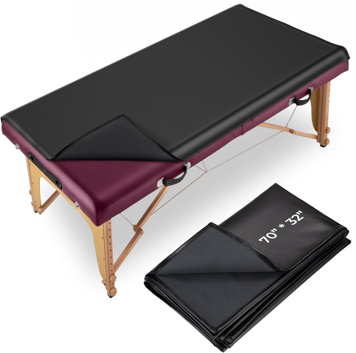 Noverlife massage table cover with oilproof PU leather for professional use.