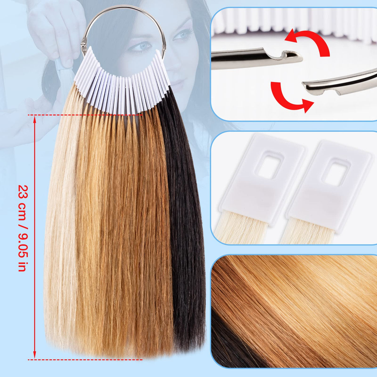 Ring opens and closes easily for quick sample removal during color trials