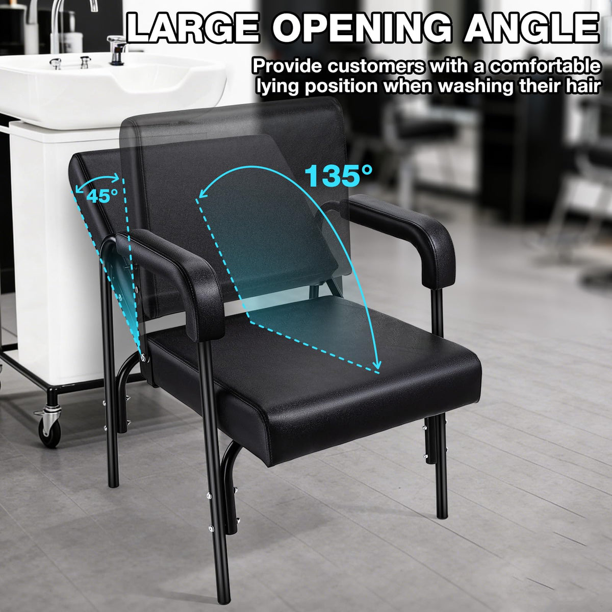 Noverlife shampoo chair sturdy iron frame ensures stable support for various body types