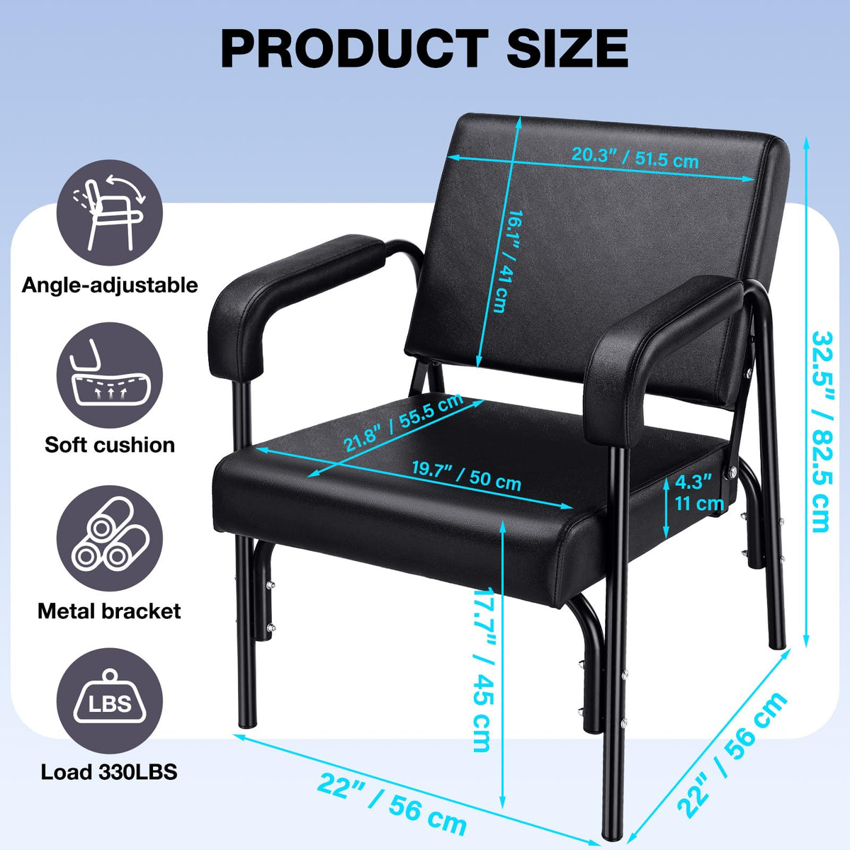 Noverlife chair-wide base provides stability for confident styling and client relaxation