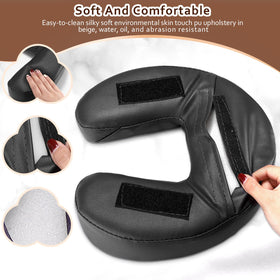 Noverlife U-shaped face pillow fits facial contours for even pressure distribution.