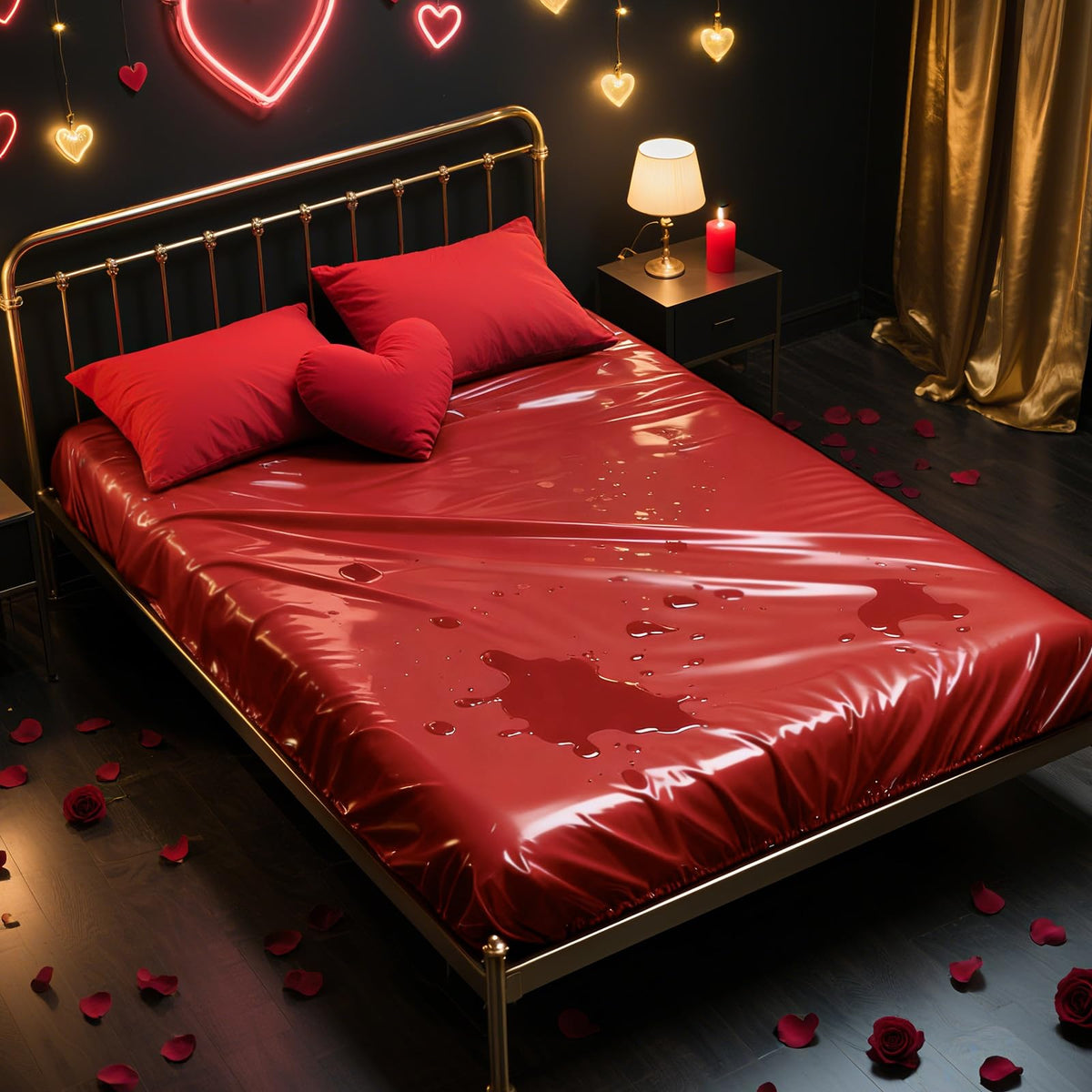 Noverlife Vinyl Queen mattress with elastic skirt for a snug, slip-free session.