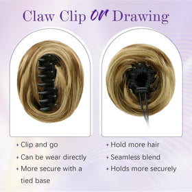 NOVFLKW Space Bun Light Brown Blonde: natural-looking color blend enhances everyday hairstyles.