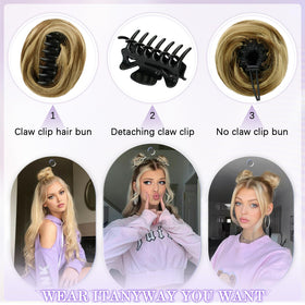 NOVFLKW Space Bun Natural Texture Fiber: soft, lightweight fibers blend with real hair smoothly.