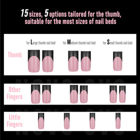 NOVO OVO 15-size selection showing fit for varied nail beds.
