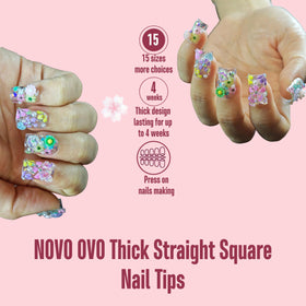 NOVO OVO 15 sizes for most nails ensures precise fit and minimal shaping.